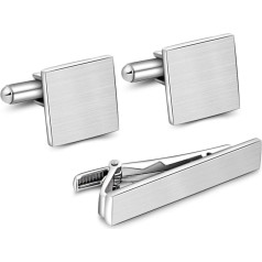 Merit Ocean Stainless Steel Cufflink and tie Clip Set with Business Part