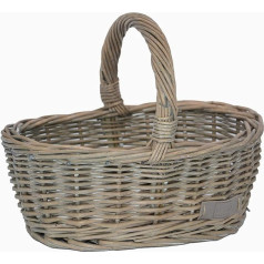 UNUS Children's Wicker Shopping Basket for the Shop, Picnic Basket, Easter Basket, Grey
