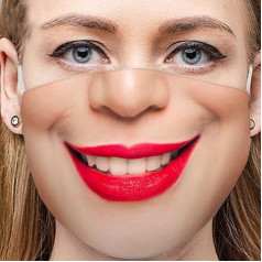 AmyGline Funny Face Mask with 3D Motif, Washable Mouth and Nose Protection, Reusable, Dustproof, Breathable, Multifunctional Face and Neck Covering -