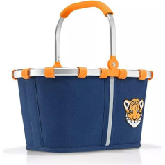 Reisenthel IA4077 carrybag XS Kids Tiger Navy Blue Shopping Basket for Boys and Girls Made of Water-Repellent Polyester Fabric with 5 Litre Volume Dimensions (W x H x D) 33.5 x 18 x 19.5 cm, Tiger
