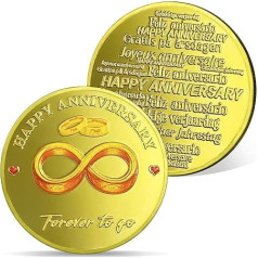 AtSKnSK Anniversary Coin Pair Coin Ring Möbius Ribbon Wedding Chip Locket Anniversary Gift Romantic Coin I Love You Gifts for Men Women Husband Wife Boyfriend Girlfriend