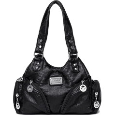 Coolives Women's Handbag Made of PU Leather Women's Hobo Handbag Bag Vintage Shoulder Bag Hobo Women's Bag Handbag Shoulder Bag Retro Bags for Women Mother, black, hobo