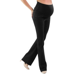 MAMAJEANS Trieste Basic - Ecologically Sustainable Bootcut Maternity Jeans, Flared, Elephant Paw, Dark Wash, Intense Indigo Colour, Made in Italy
