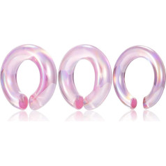 KUBOOZ COOEAR Glass Ear Plugs, Flesh Tunnels, Set of 2, Handmade, 6-10 mm, Aqua Blue/White