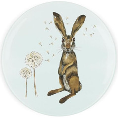 Rhiannon Chauncey Round Glass Rabbit Worktop Protector with Non-Slip Feet 30 x 30 cm