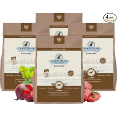 Lakefields - Premium Dry Dog Food, Lamb 68%, Grain-Free Dry Food Senior, Complete Food with Lamb, Zucchini, Apples & Spinach, Gently Baked, 4 x 2.5 kg