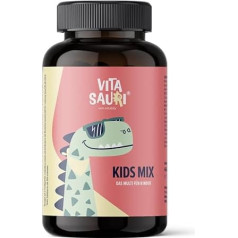 Vitasauri Kids Mix Vitamins for Children - Dino Fruit Gums with Vitamins & Minerals - Sugar-Free & Delicious - High Bioavailability - 60 Pieces for 60 or 30 Days edubily nutrition®