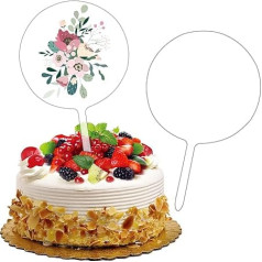 Wedding Cake Toppers, Pack of 10 Acrylic Cake Toppers, Cake Toppers, Acrylic Blank for Personalised Cake Decoration, Wedding, Christening