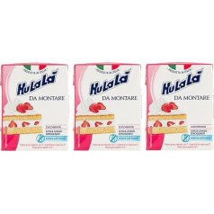 3 x Hulalà Panna da Montare Zuccherata Sweetened Confectionery Product Cream to Assemble 200 ml Lactose-free and Free from Hardened Fat Italian Product Based on Vegetable Fats