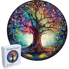 Rongxze Wooden Puzzle Adults, 28 x 27 cm Plant Wooden Puzzle 192 Pieces (Tree of Life), 3D Puzzle Wooden Unique Shape Puzzle Pieces for Adults and Children Puzzle Game Family Game
