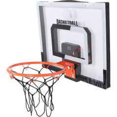 Indoor Basketball Hoop for Children with Electronic Scoreboard, Foldable, Over the Door on the Wall Mounted Transparent Backboard, for Home, School or Club