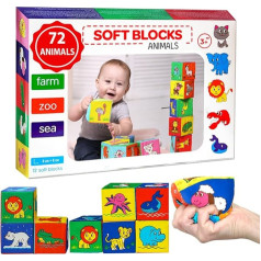 magdum 12 Baby Play Cubes - Building Blocks for Children from 1 Year - Montessori Toy from 1 Year - Stacking Stones - Building Blocks - Stacking Cups Baby Sensory Stacking Cube - Motor Skills Cube