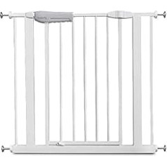 Babify - Child safety gate for doors and hallways - White - Maximum versatility from 65 to 91 cm - Includes 2 extensions of 10 cm - Includes railing kit