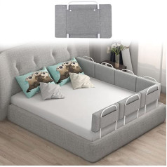 Bed Rail for Children, Fall Protection Bed Rail, Bed Guard, Suitable for Children's Beds, Parent Beds and All Mattresses Solid Wood Beds (One Side) (Colour: Grey, Size: 150 cm x 3)