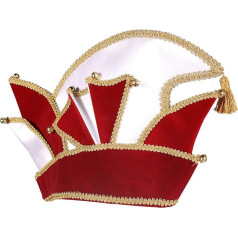 T2502-0514-61 Red with Gold Trim Women's Men's Prince Cap Hat Size 61