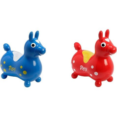 GYMNIC 7013 Jakobs 4019961 - Rody Bouncy Horse, Blue & Ledraplastic 8002 Jakobs 4019960 - Rody Bouncy Horse, Red