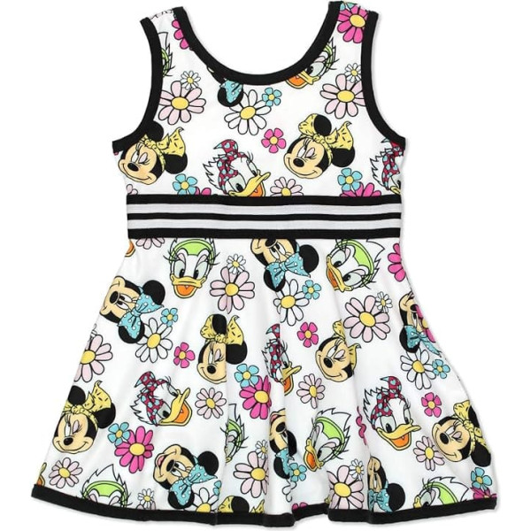 Minnie Mouse Daisy Duck Girls Toddler Fit and Flare Ultra Soft Dress (5, Minnie Multi), Minnie mouse