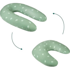 Babymoov B.Love Wind Green 2-in-1 Nursing Pillow - Convertible from Pregnancy to Nursing Pillow, Cover Made of Organic Cotton, Ultra-Fine Micro Beads