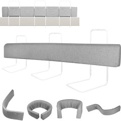 SUBTLETY Bed Rail Baby Fall Protection Bed 200 cm Bed Safety Gate for Children 5-Hole Height Adjustable Cot Rail Freely Connectable Bed Edge Protection for Family Bed and Cot (Grey)
