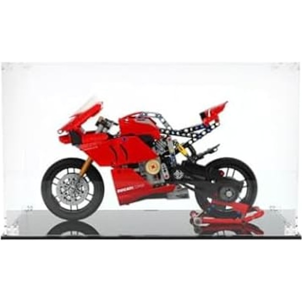 Acrylic Display Case for Lego 42107 Technic Ducati Panigale V4 R Motorcycle Model, Dustproof Storage Display Case for Lego 42107, for Lego Lovers (Display Case Only), Size: 38 x 20 x 20 cm