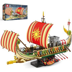 Reobrix Greek Pirate Ship Construction Kit 66102, Military Antique Greek Warship Clamping Building Blocks Model for Adults, MOC Model Building Blocks Ship Gift Toy for 14+ (2896 Pieces)