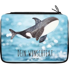 Mr. & Mrs. Panda Personalised Pencil Case Orca - Personalised Gifts, Sea Creatures, Pencil Case for School Enrolment, Pencil Case with Name, Sea,, Blue Personalized, Hand Drawn