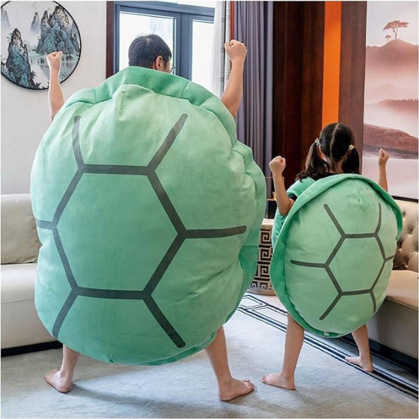 Portable Turtle Shell Cushion, Turtle Plush Cushion, Cuddly Toys, Costume Cushion, Toy, Gifts for Children, Adults, for Fancy Dress, Bedroom, Living Room (Size : 130cm/51in)