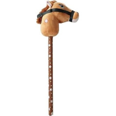Horse with Sound Effects, Handmade, Sturdy Plush Stick Horse for Playing, Riding Stick, Horse on One for Children, Light Brown D