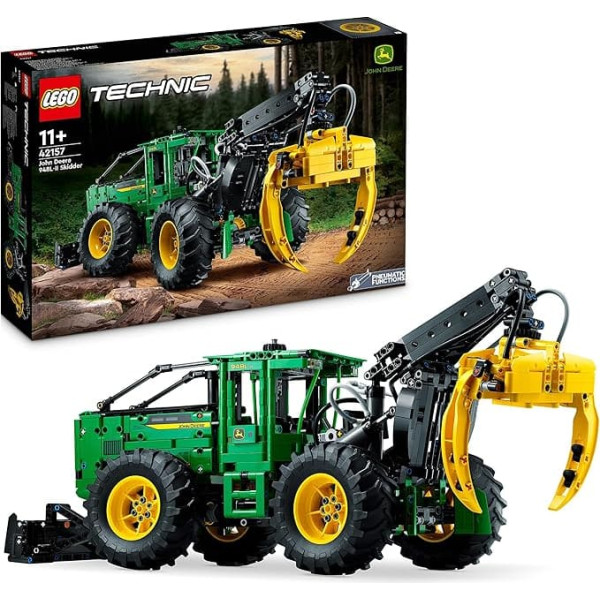 LEGO Technic John Deere 948L-II Skidder Set, Large 1,492 Piece Construction Vehicle Toy with Pneumatic Functions and 4-Wheel Drive, Model Kit for Technology Enthusiasts, Gift Idea 42157