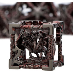 ARUOHHA Hollow DND Dice Set, Black Red 5 Headed Dragon D and D Dice with Gift Box, Dungeons and Dragons Role Playing Games, 7 Piece Metal Dice Set, Polyhedral, RPG, D&D, Dice Set, D20