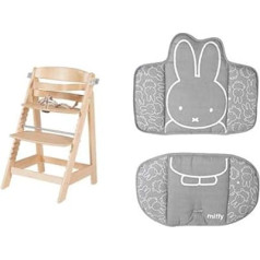 roba Miffy Sit Up Fun Stair High Chair with Removable Dining Board Light Brown Wood
