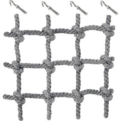 Climbing Webbings, Garden Climbing Cargo Net, Playground Climbing Net, Portable Net for Climbing Rope Ladder Indoor and Outdoor Use, Woven Divider, Sisal Rope, Fence Mesh (2 x 2 m (6.6 x 6.6 ft))