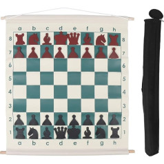Chess demonstration board with chess pieces, portable folding design, secure plug, all in one set, user-friendly, great teaching tool for clubs or classrooms