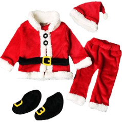 Geagodelia Baby Boys Christmas Outfit Santa Clothing Christmas Outfit Baby Clothing Set Long Sleeve Top + Trousers Newborn Soft Baby Set