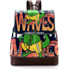 Coole Fantasy Dinosaurier Urlaub Personalisierte Schultaschen Büchertaschen für Teenager, Mehrfarbig, 27x12.3x32cm, Rucksack Rucksäcke