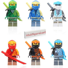 Lego Ninjago Core Minifigure Combo Pack - Lloyd, Jay, Kai, Cole, Zane, NYA (with Weapons)