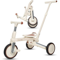 Foldable 5-in-1 Tricycle | Baby Tricycle for 1 Year | Tricycle for Babies 2 Years | Bicycle without Pedals | Baby 1 Year | Baby Walker | Original Gifts for Babies 1 Year