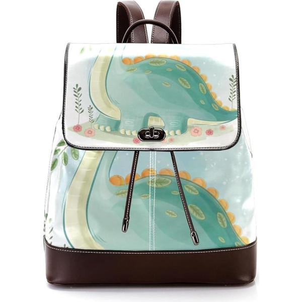 Personalisierte Schultaschen Büchertaschen für Teenager, niedlicher Dinosaurier-Aufdruck, Mehrfarbig, 27x12.3x32cm, Rucksack Rucksäcke