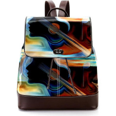 Personalisierte Schultaschen Büchertaschen für Teenager, abstrakte Liebe, Musikgitarre, Mehrfarbig, 27x12.3x32cm, Rucksack Rucksäcke