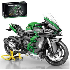 Technik Motorcycle Building Blocks for Kawasaki H2 SX SE, 2088 Pieces, 1:5 Clamping Blocks, Technology Super Motorcycle, Technology Racing Motorcycle Construction Toy, Gift for Adults and Children,
