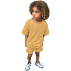 Clothing Sets Boys - Summer Jogging Suit Elastic Waist Shorts and Blouse Sets Cotton Trousers with Shirt Sets Top with Shorts Boys Clothing Sets for 1-7 Years