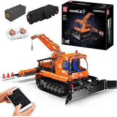 Mould King 17051 Technik Snow Plow Building Blocks Model, 1241 Pieces Remote Controlled Construction Toy Car Kit, Snow Plough Truck Building Block Set as Gift / Toy / Collectibles