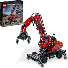 LEGO Technic Material Handler Crane 42144 Construction Set for Children from 10 Years, A Gift Who Love Pneumatic Models and Construction Site Toys (835 Pieces), 6379499, Multicoloured