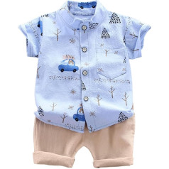 Generisch Bekleidungssets Jungen,3D bedruckte Kurz Sport T-Shirt und Shorts Set Langarm-Shirt Hosenträger Hosen Kurzarm Kurze Jogginganzug Kinderkleidung für Taufe Geburtstagsparty Hochzeit