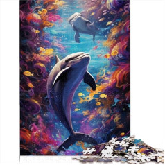 Jigsaw Puzzles for Adults Puzzle 1000 Piece Jigsaws for Adults Puzzle Art Dolphin Wooden Jigsaw Puzzles for Adults and Kids Age 12 Years Up Gift Toys (50 x 75 cm)