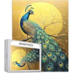 Puzzle 2000 Teile Tier Puzzle Erwachsene, DIY Groß Puzzelmatten, Holzpuzzle für Erwachsene und Kinder ab 12 Jahren Wooden Jigsaw Pfau Geschicklichkeitsspiel für Die Ganze Familie, Geschenke D-600