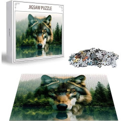 Puzzle Wolf Puzzle 200 Teile, Holzpuzzle Erwachsene, Mehrfarbig Holzpuzzle, Klassische Puzzles Tier Wooden Jigsaw für Erwachsene Und Kinder 14 Jahren, Geschenke Home Wand Dekor Puzzles 35x25cm D-318