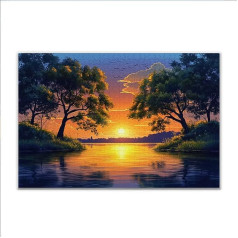 Puzzle 2000 Teile Sonnenuntergang Frühling Puzzle Erwachsene Anspruchsvoll, Klassische Holzpuzzle Erwachsene, Puzzlespiele für Die Ganze Familie, Wooden Jigsaw Puzzel ab 14 Jahre für Junge Mädchen V-5