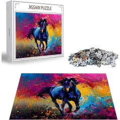 Puzzle Tier Puzzle 1500 Teile, Holzpuzzle Erwachsene, Mehrfarbig Holzpuzzle, Klassische Puzzles Pferd Wooden Jigsaw für Erwachsene Und Kinder 14 Jahren, Geschenke Home Wand Dekor 87x57cm D-112