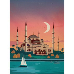 Puzzle 1000 Teile Türkisches Retro-Reisekunstplakat für Erwachsene Lernspielzeug Puzzles Xq590Zy 38x52CM